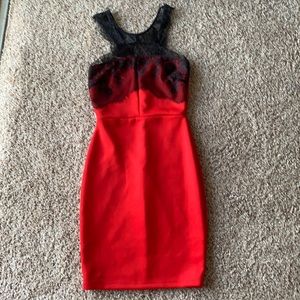 Red/ Black Lace Dress Size Small
